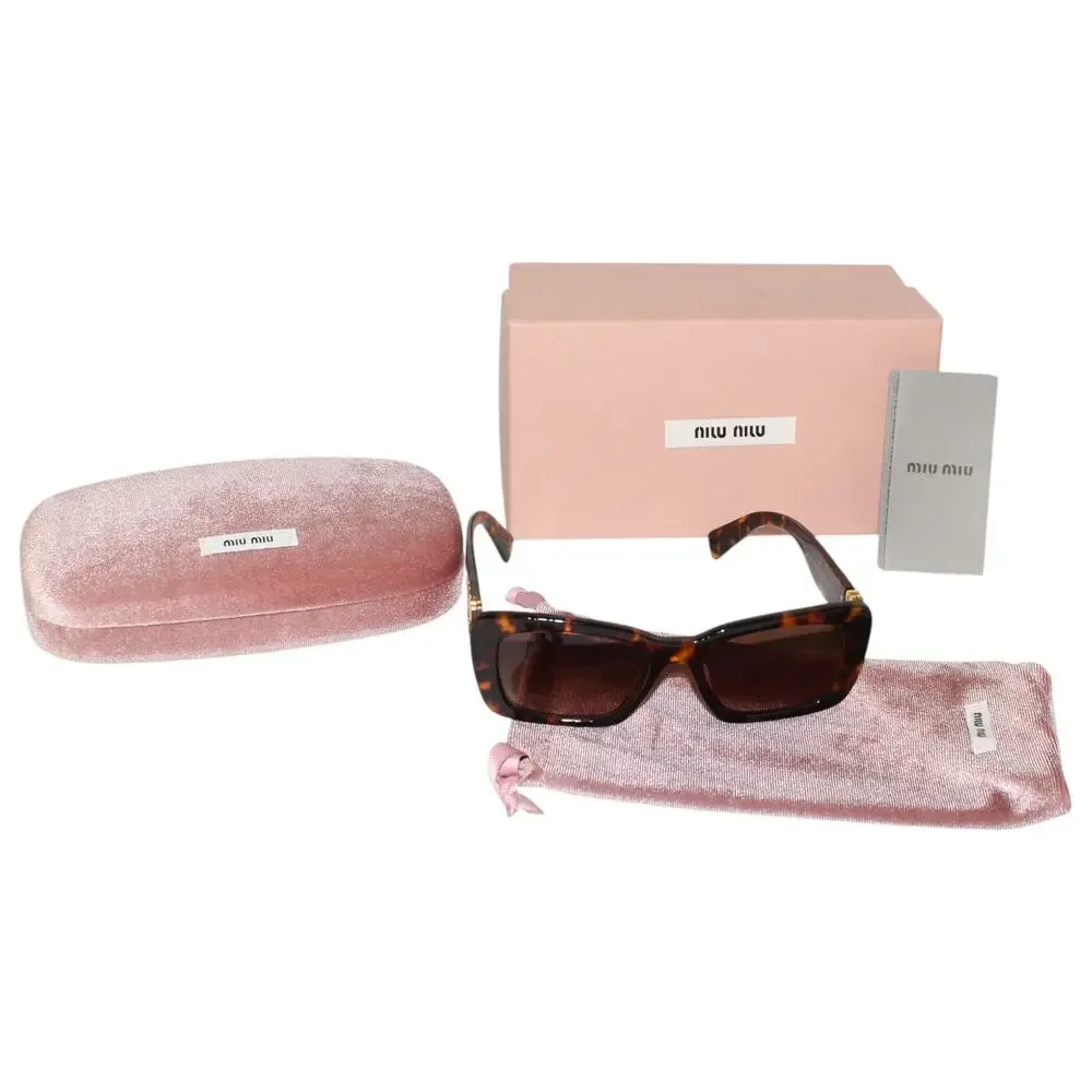 Miu Miu SMU 07Y 53mm Rectangular Sunglasses in Blond Havana